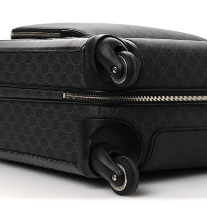 GG Supreme Monogram Four Wheel Suitcase Black Grey