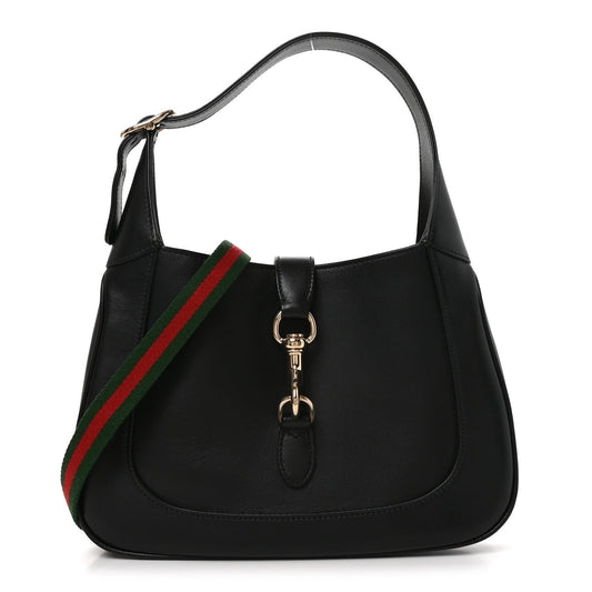 Calfskin Small Jackie Shoulder Bag Black
