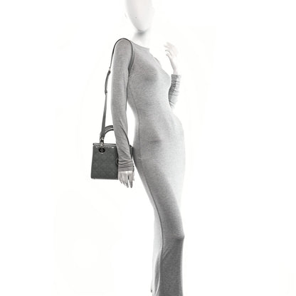 Patent Cannage Small Lady Dior Grey