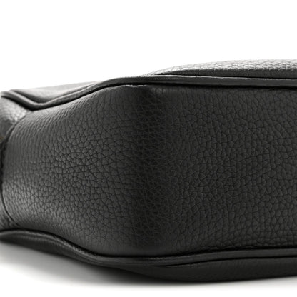 Pebbled Calfskin Small Soho Disco Bag Black
