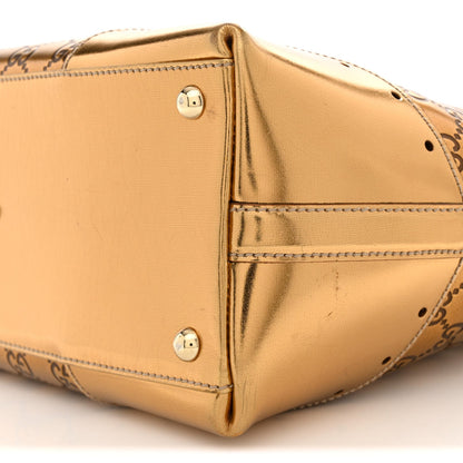 Metallic Guccissima Large Punch Tote Bronze