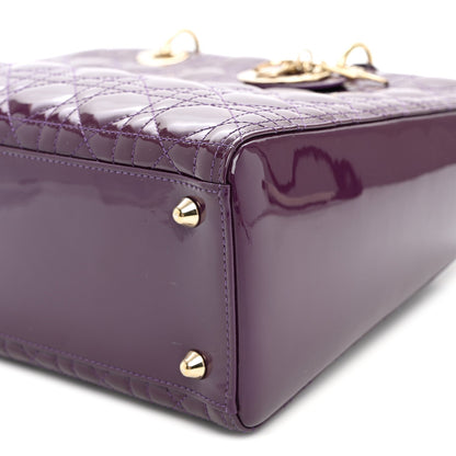 Patent Cannage Large Lady Dior Purple