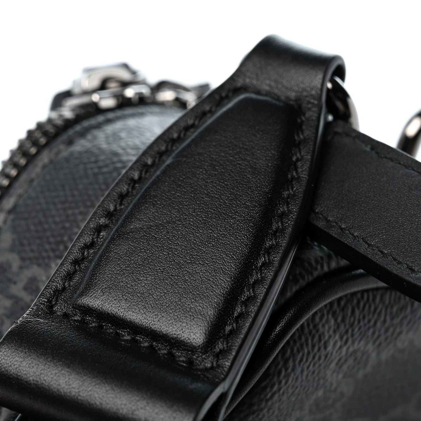 GG Supreme Monogram Textured Calfskin Emblem Mini Crossbody Black