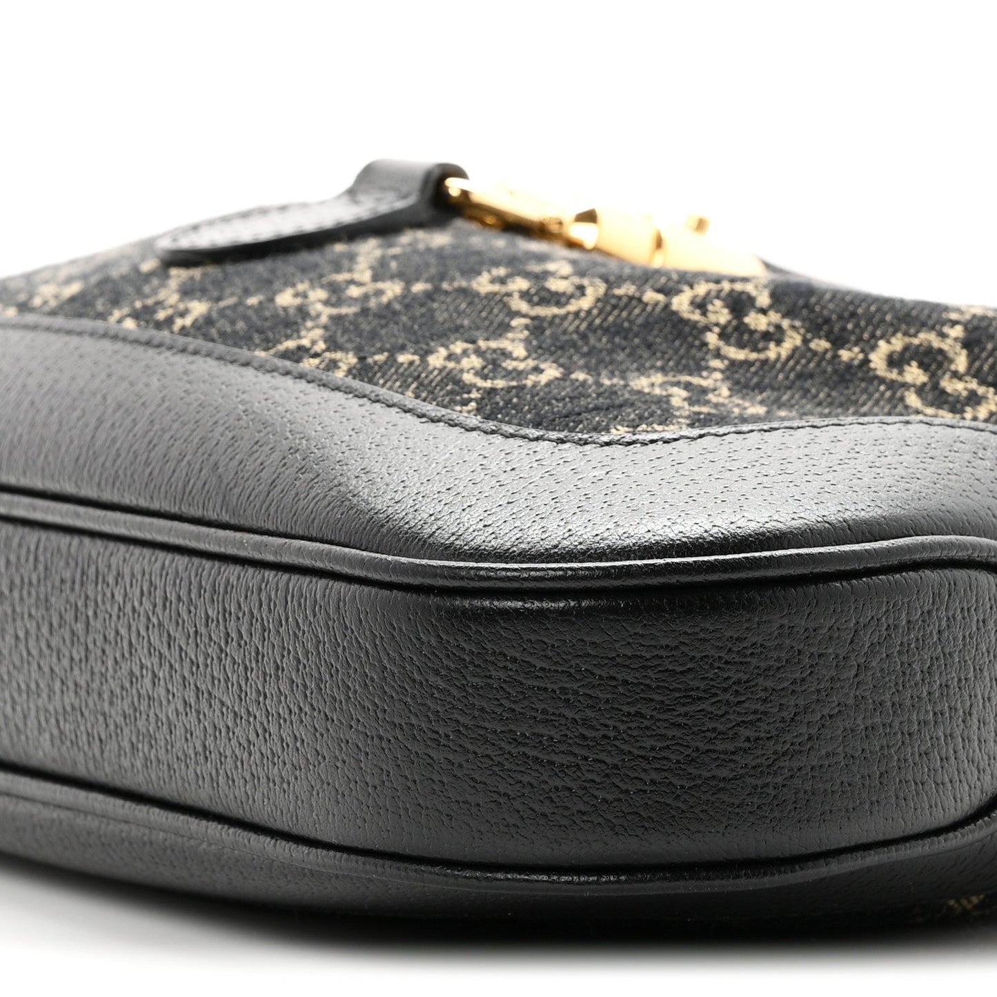 Jacquard Denim GG Monogram Small Jackie 1961 Hobo Black Ivory