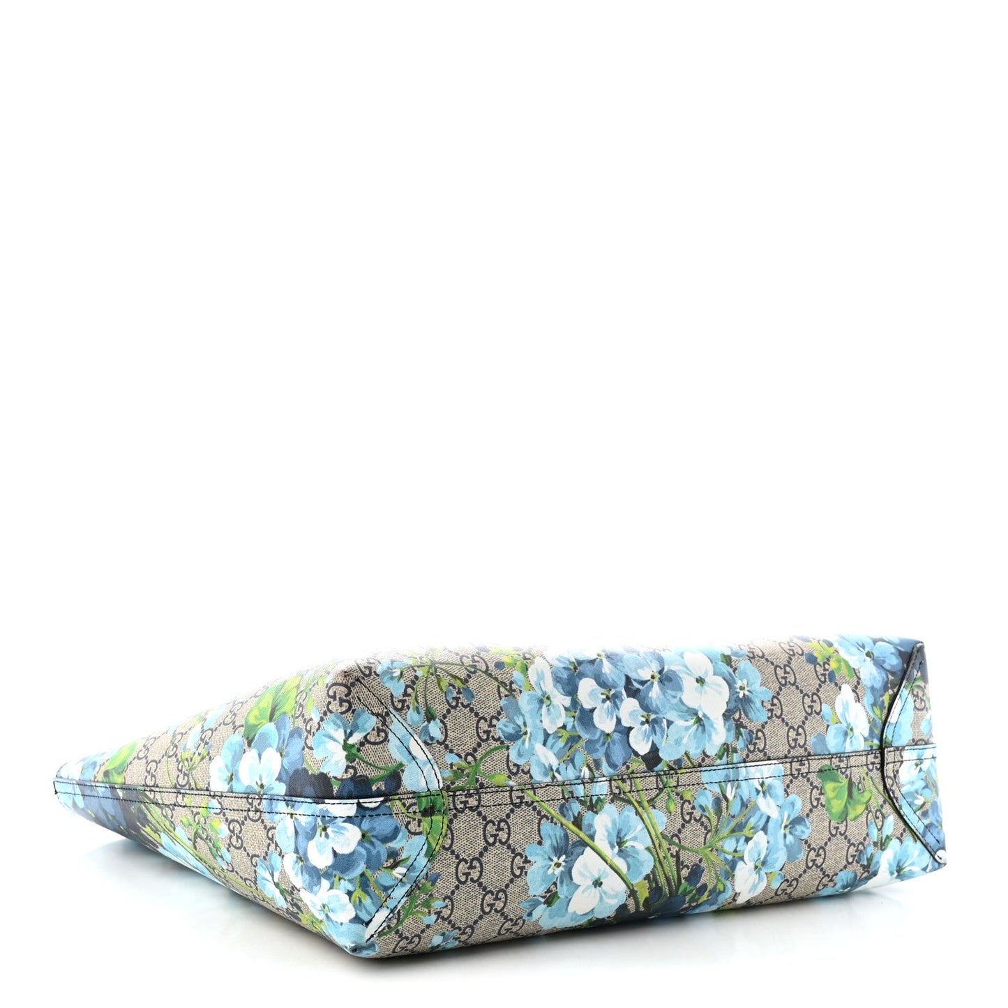 GG Supreme Monogram Blooms Medium Reversible Tote Beige Blue Navy