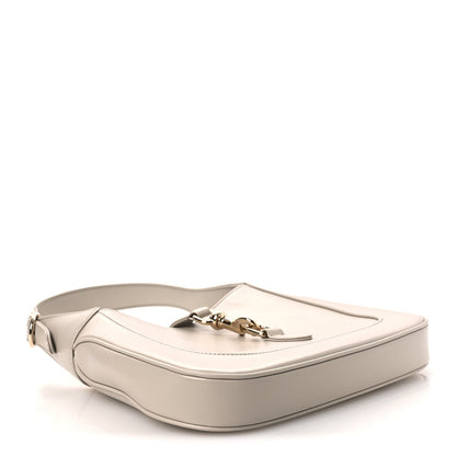 Ancora Calfskin Web Small Jackie Shoulder Bag Light Grey