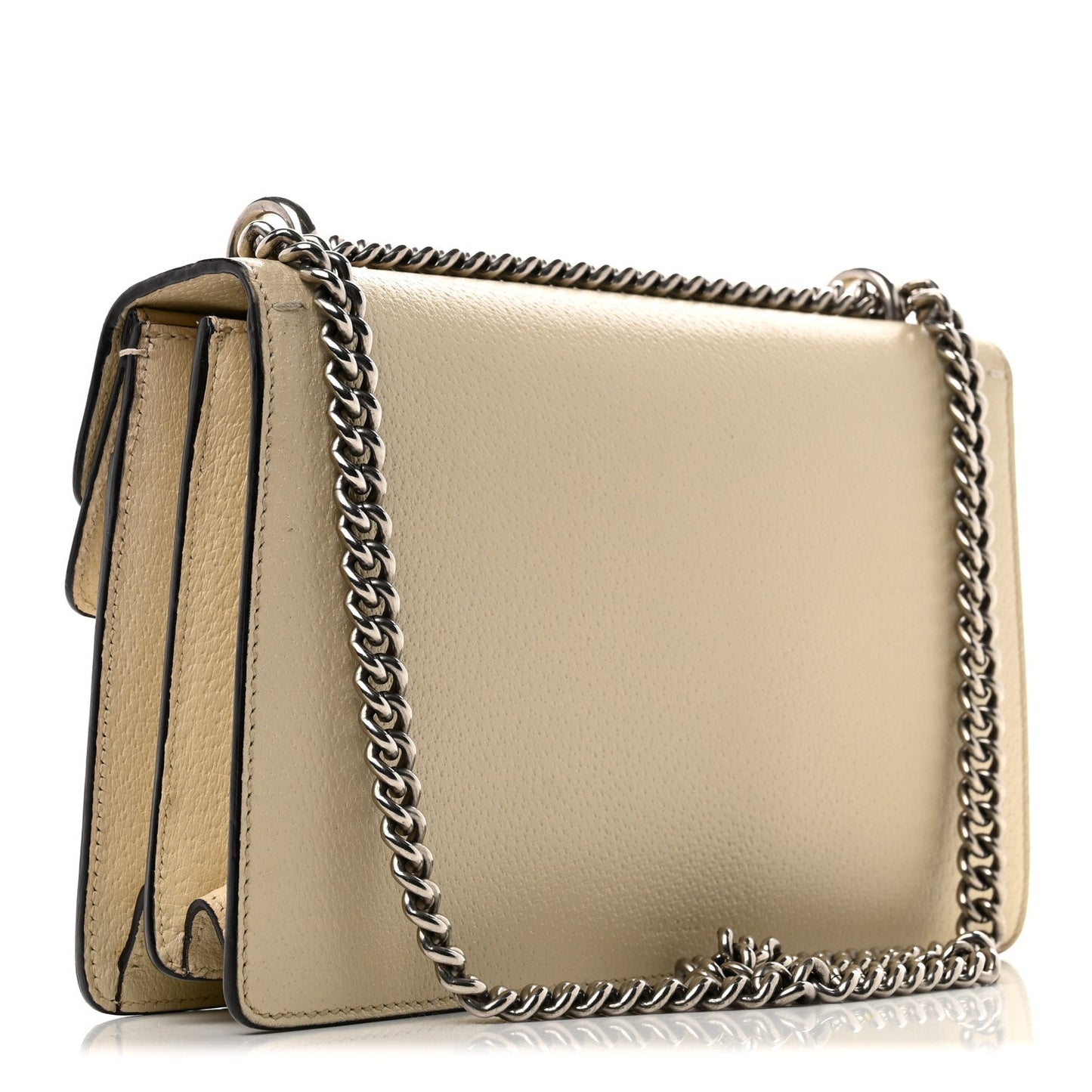 Textured Calfskin Crystal Small Dionysus Shoulder Bag Mystic White