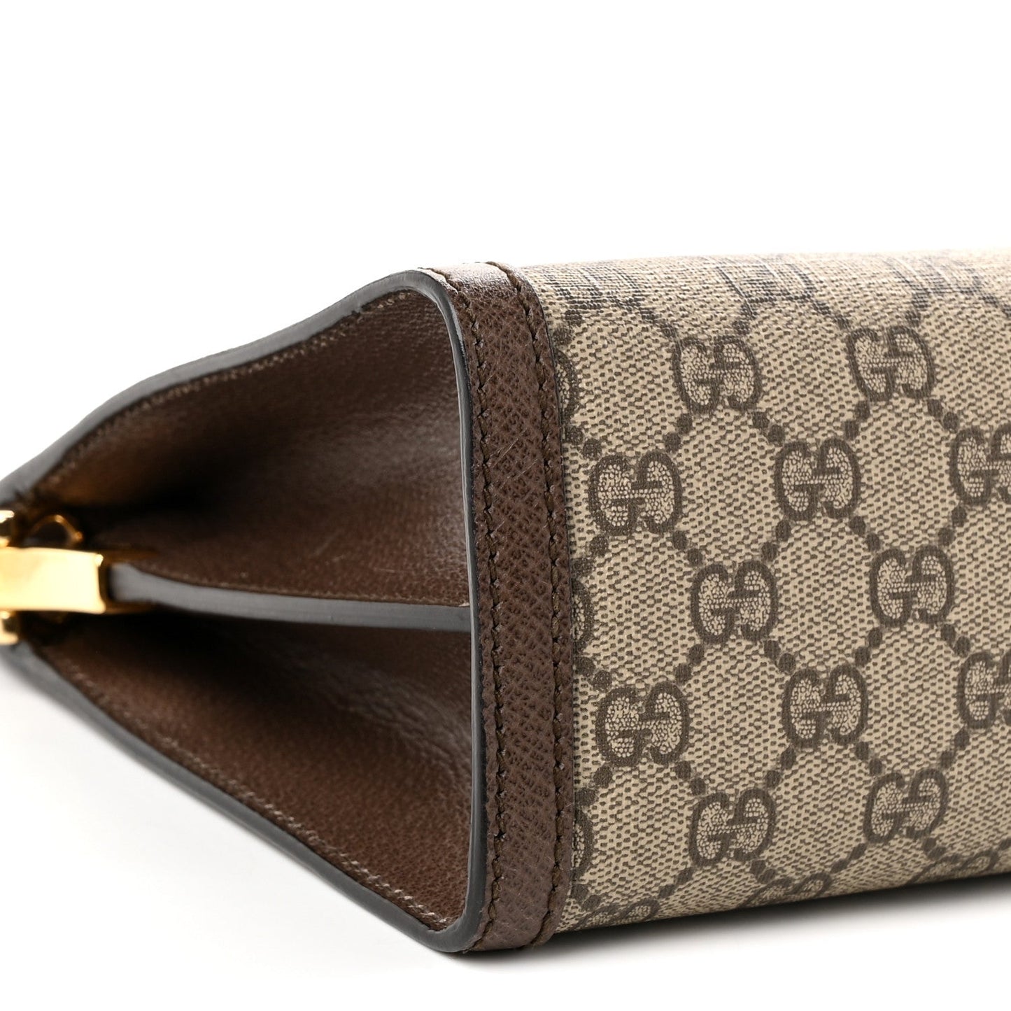 GG Supreme Monogram Web Medium Ophidia Chain Shoulder Bag Brown