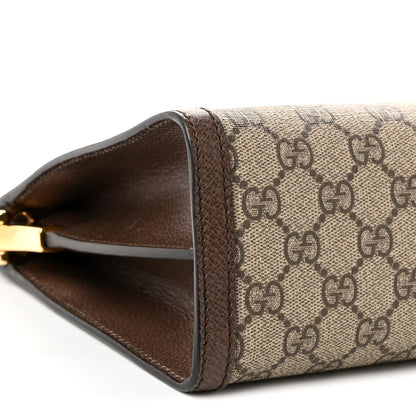 GG Supreme Monogram Web Medium Ophidia Chain Shoulder Bag Brown