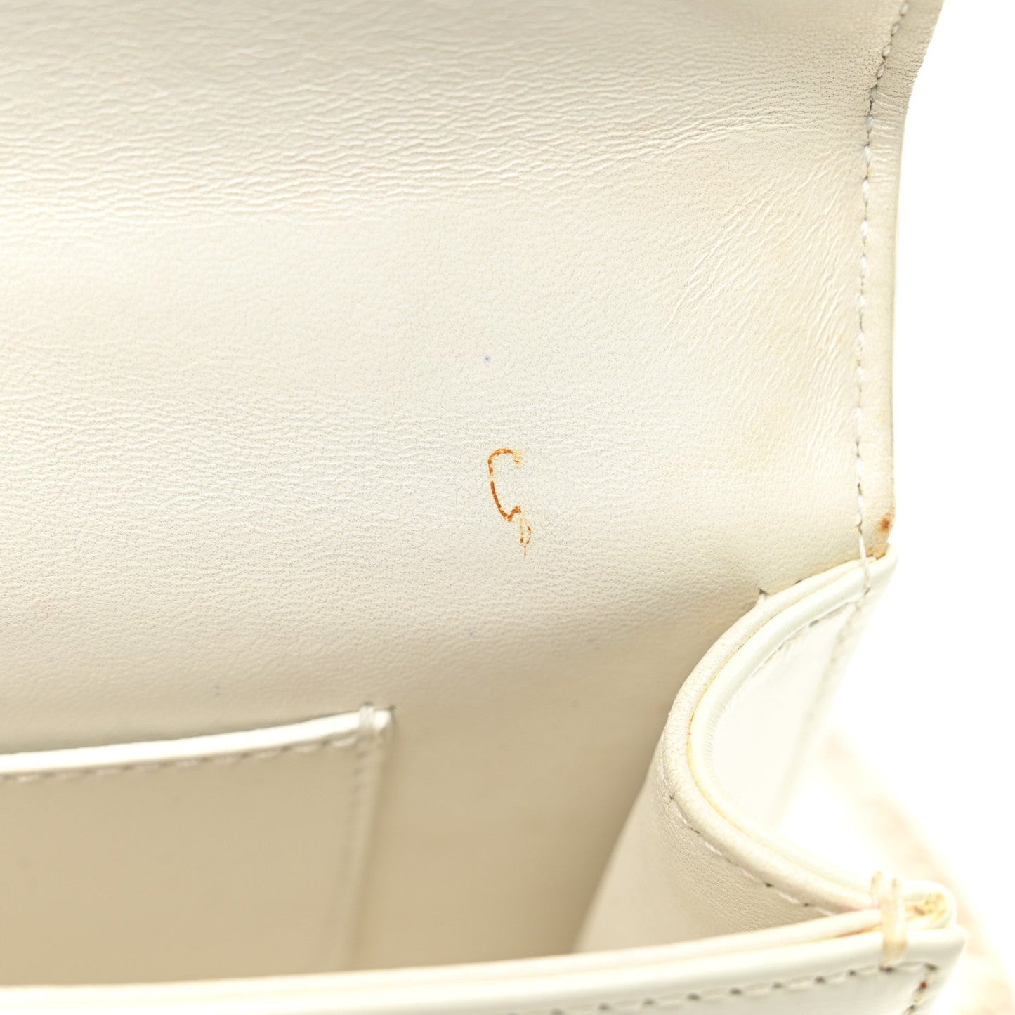 Calfskin Printed Mini Diorama Flap Bag White