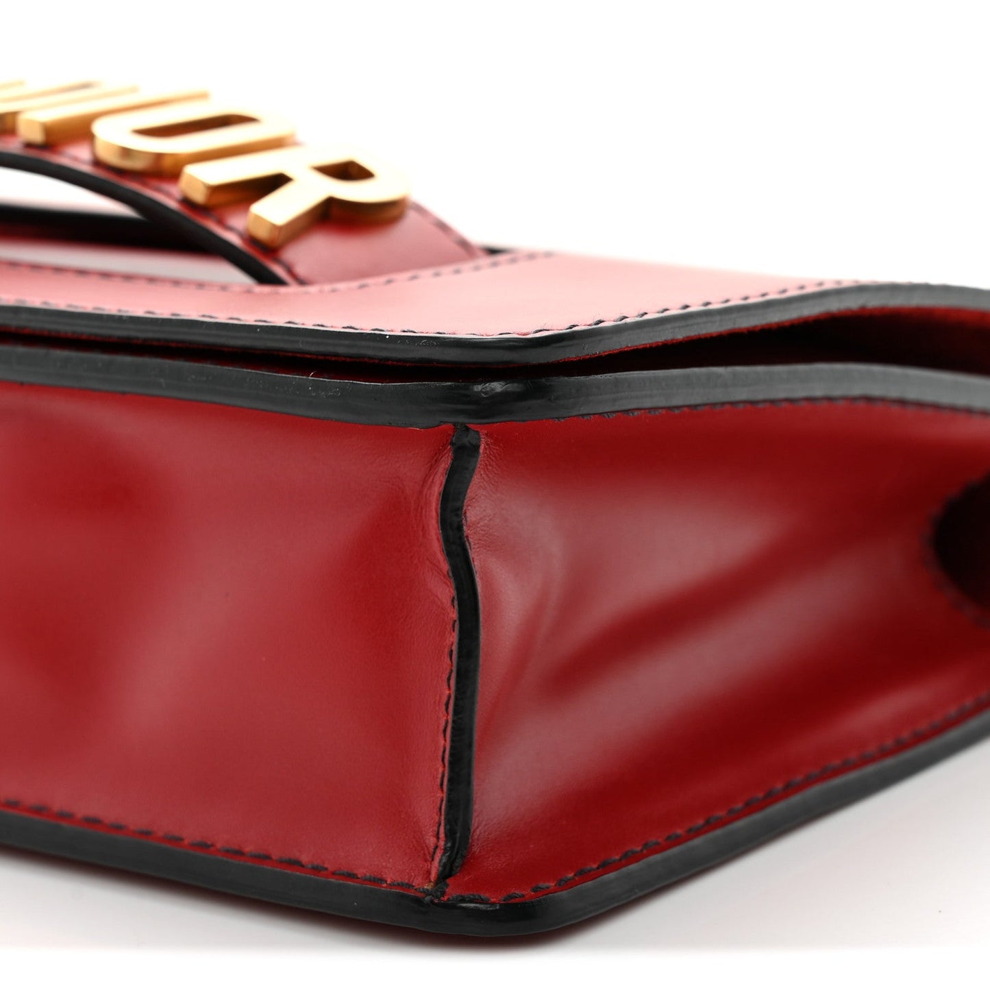 Calfskin J'Adior Chain Flap Bag Red