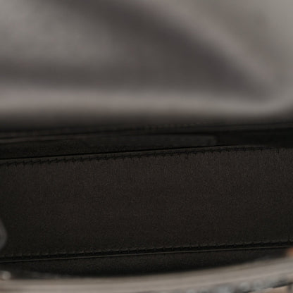 Satin Crystal Cannage Mini Lady Dior Gray