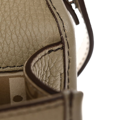 Grained Calfskin Mini Gallop Bag With Strap Beige