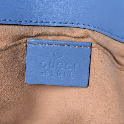 Calfskin Matelasse Mini GG Marmont Shoulder Bag Clear Sky Blue