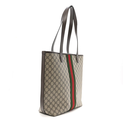 GG Supreme Monogram Medium Ophidia Tote Bag Brown