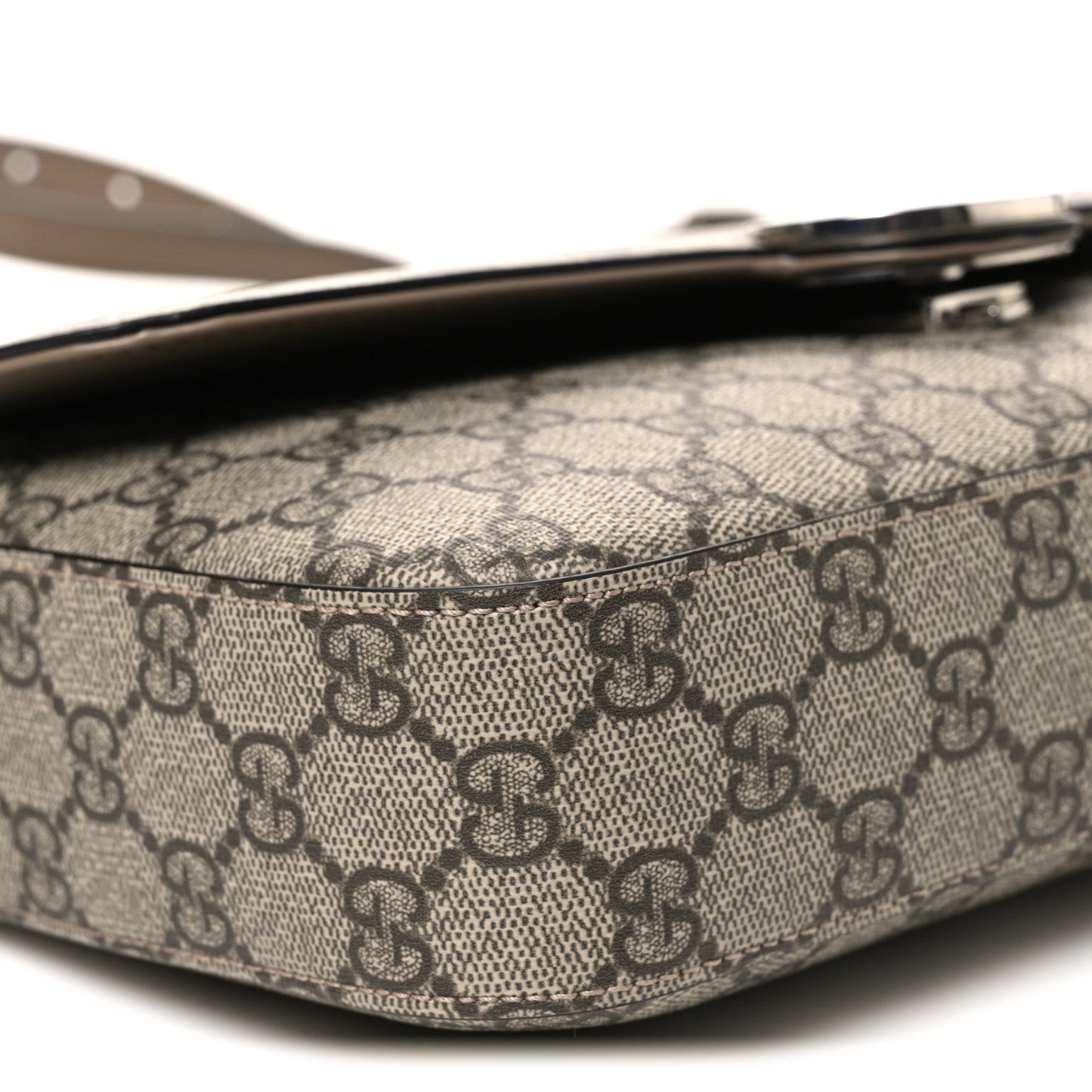GG Supreme Monogram Petite GG Top Handle Shoulder Bag Beige Ebony