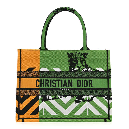 Canvas Embroidered Medium Jungle Pop Book Tote Green Multicolor