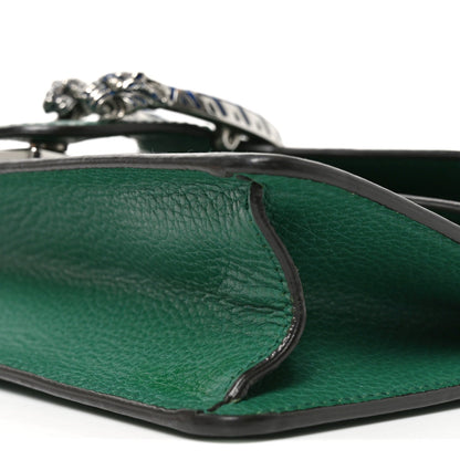 Dollar Calfskin Enamel Small Dionysus Shoulder Bag Emerald Electric Blue