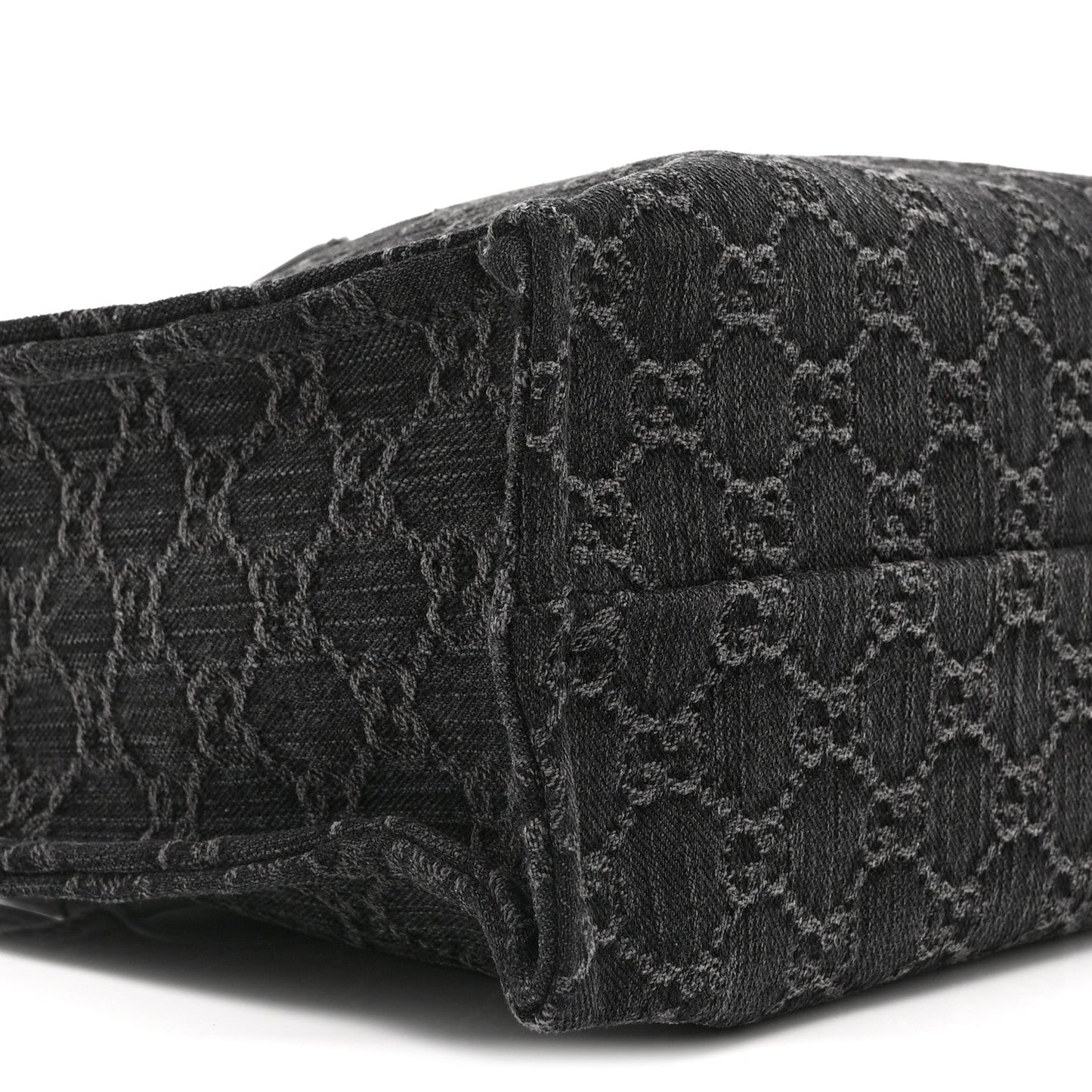 Denim Ophidia GG Monogram Tote Medium Black Grey