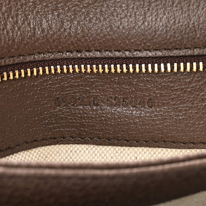 GG Supreme Monogram Textured Dollar Calfskin Web Medium Blondie Shoulder Flap Bag Beige Ebony New Acero