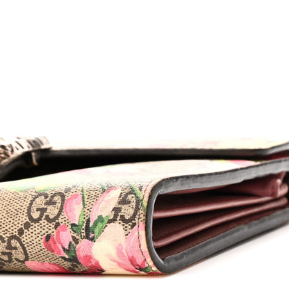 GG Supreme Monogram Blooms Mini Dionysus Chain Wallet Beige Multicolor Dry Rose