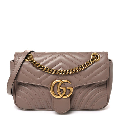Calfskin Matelasse Small GG Marmont Shoulder Bag Porcelain Rose