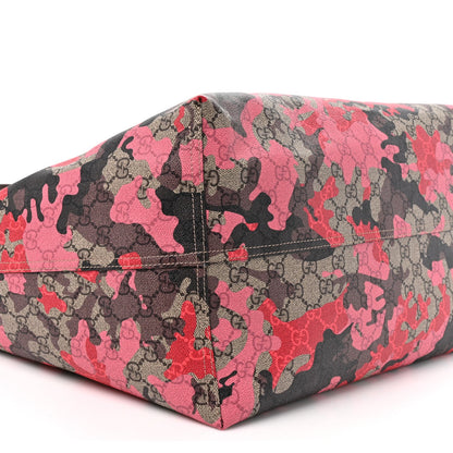 GG Supreme Monogram Camouflage Tote Pink Red
