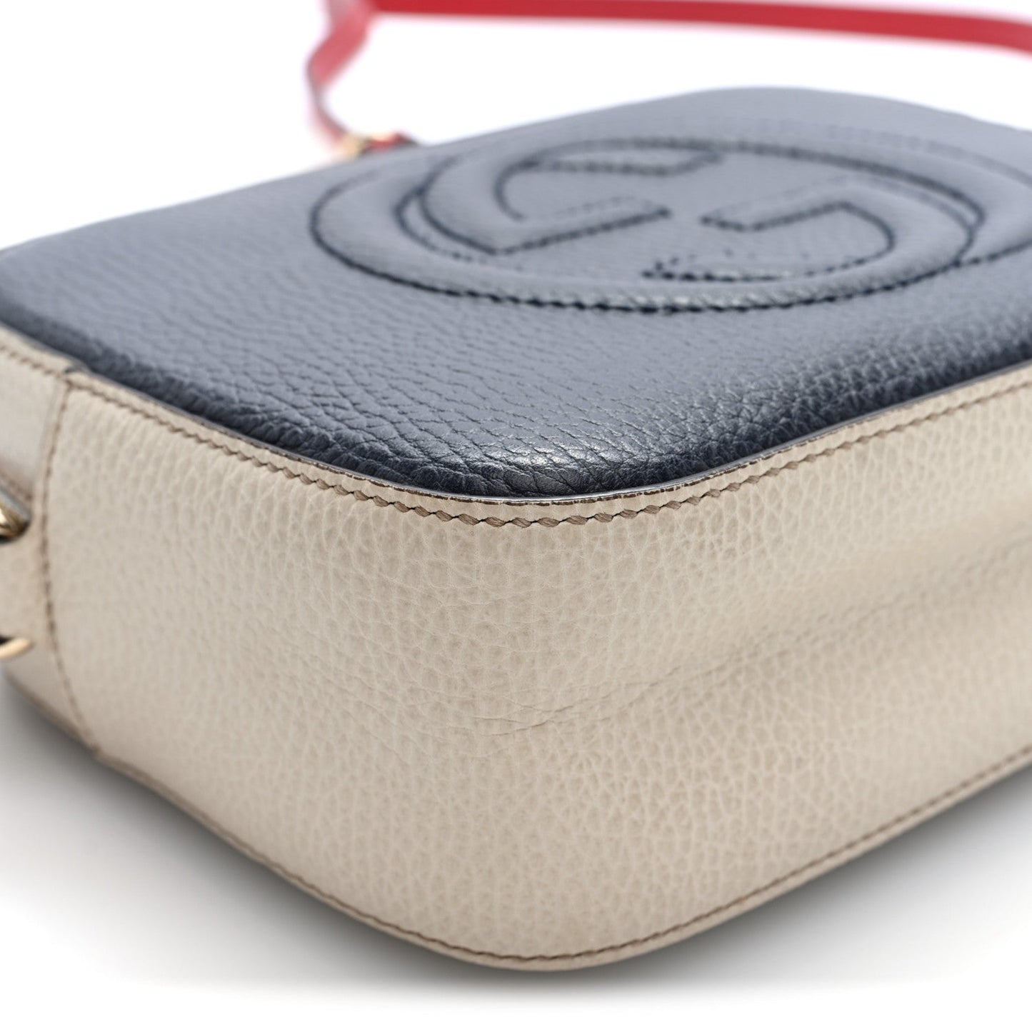 Dollar Calfskin Small Soho Disco Bag Blue Hibiscus Red Mystic White