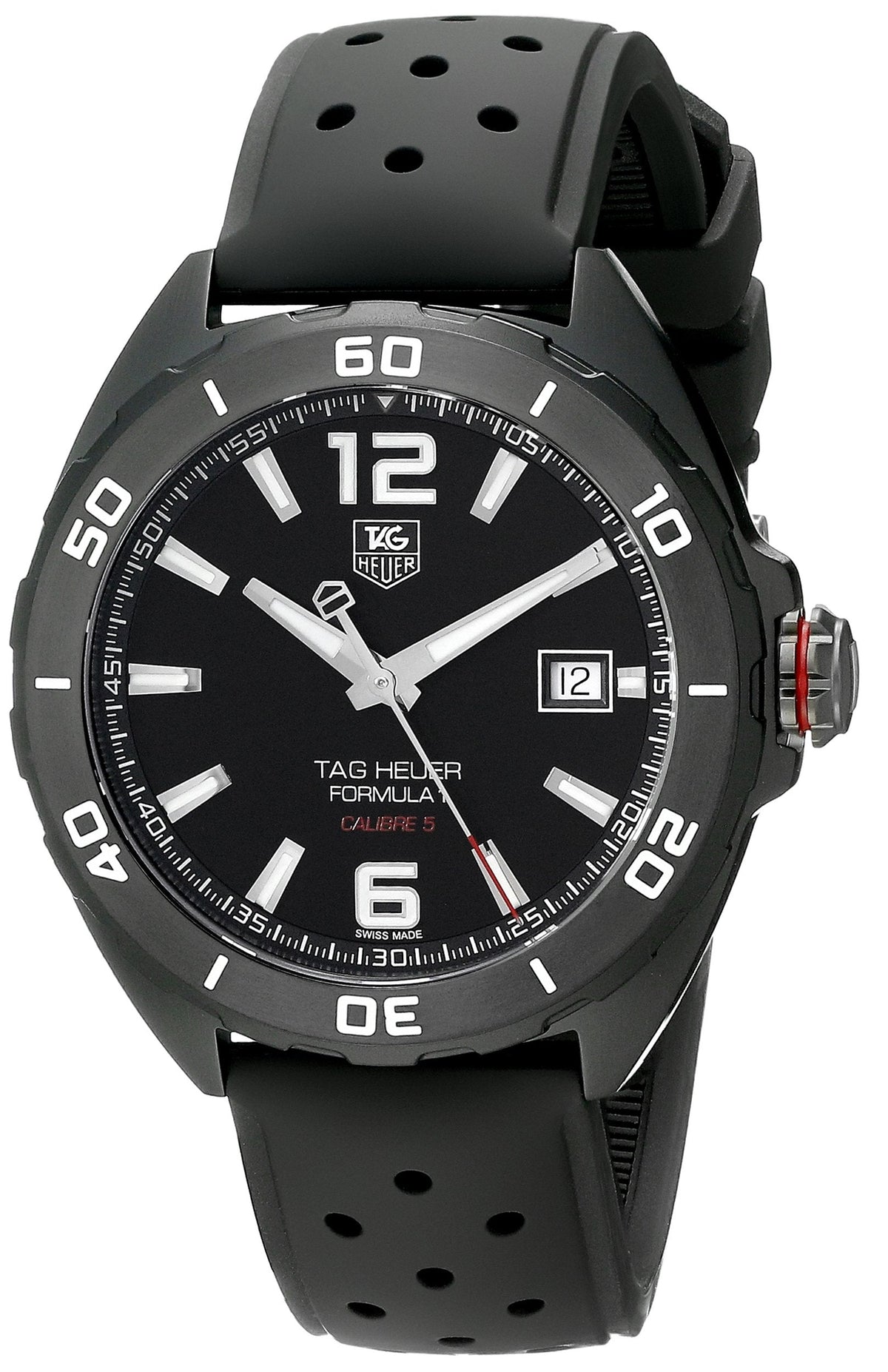 Tag Heuer Formula 1 Automatic Black Dial Black Rubber Strap Watch for Men - WAZ2115.FT8023