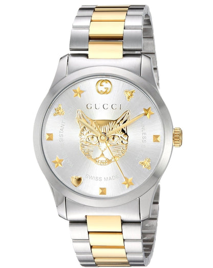 Gucci G Timeless Silver Dial Two Tone Steel Strap Watch For Women - YA1264074