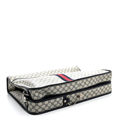 GG Supreme Monogram Web Savoy Garment Bag Beige Blue