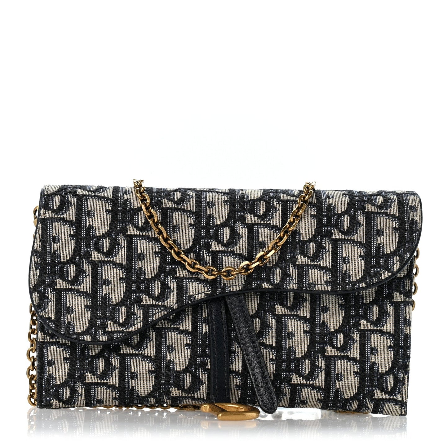 Oblique Small Saddle Chain Pouch Blue