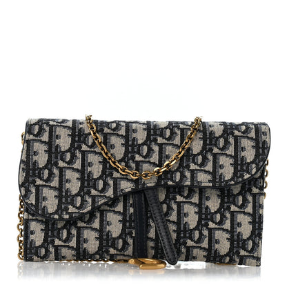 Oblique Small Saddle Chain Pouch Blue