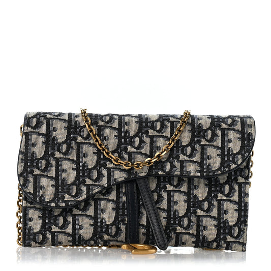 Oblique Small Saddle Chain Pouch Blue