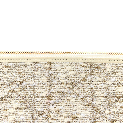 Tweed Cannage DiorStar Hobo Bag White Gold