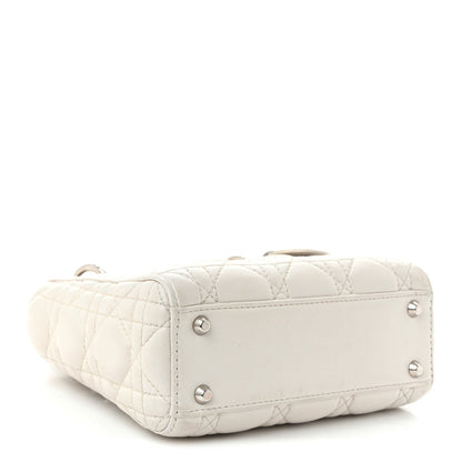 Lambskin Cannage Mini Lady Dior White