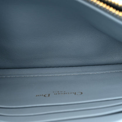 Lambskin Macrocannage Mini Dior Caro Bag Cloud Blue