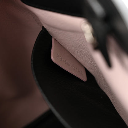 Grained Calfskin Small Open Bar Tote Black