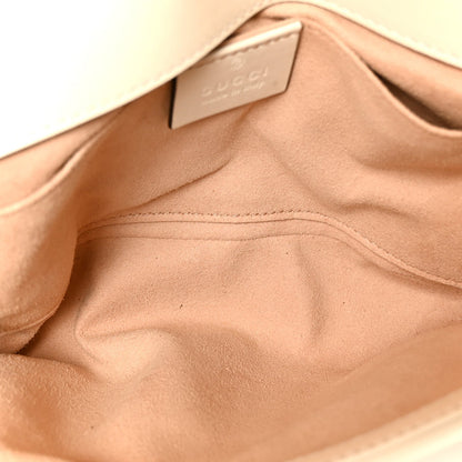 Calfskin Matelasse Mini GG Marmont Shoulder Bag White