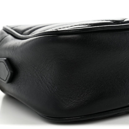Calfskin Matelasse Small GG Marmont Chain Shoulder Bag Black
