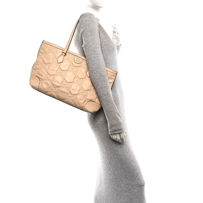 Calfskin GG Matelasse Medium Ophidia Shopping Tote Beige