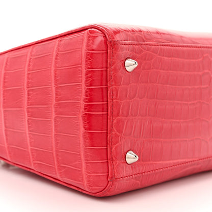 Alligator Medium Lady Dior Red