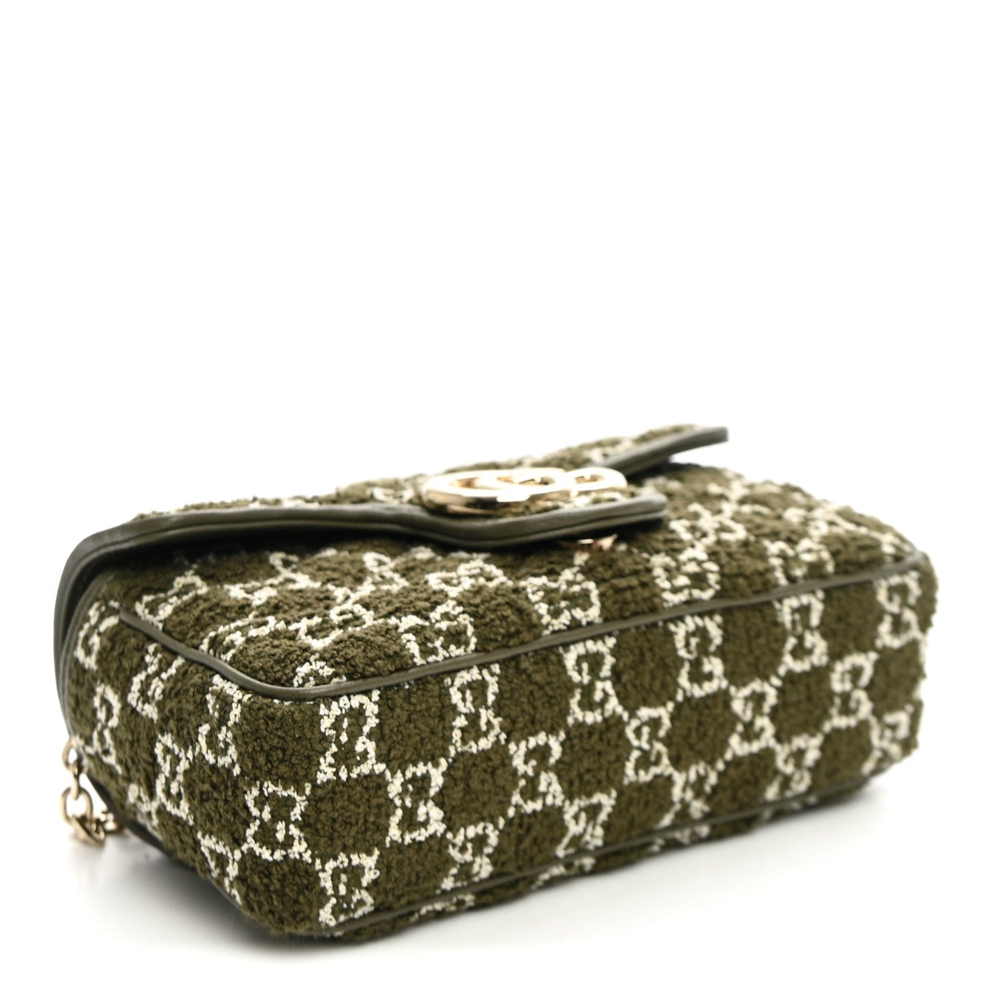 Tweed GG Monogram Mini GG Marmont Shoulder Bag Green