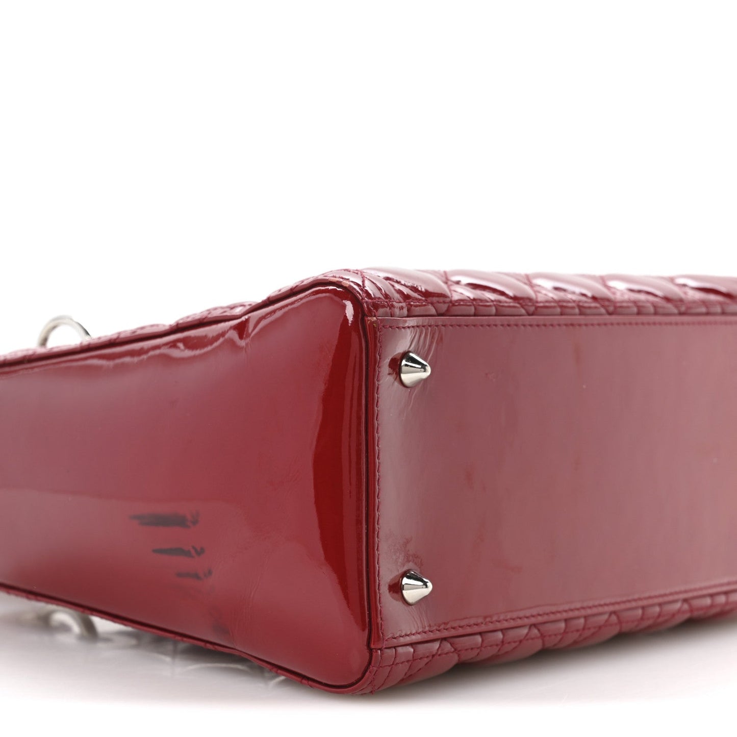 Patent Cannage Medium Lady Dior Red