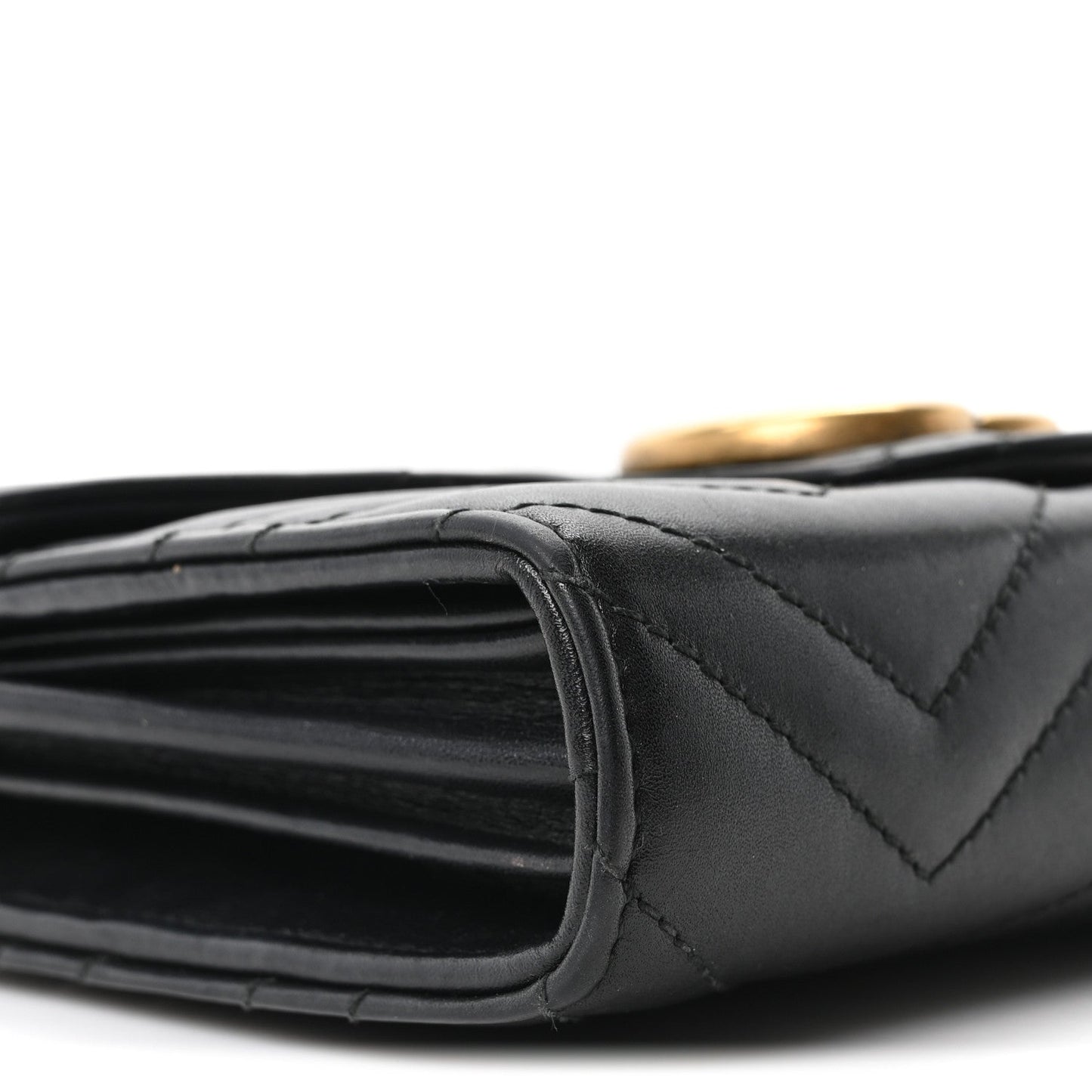 Calfskin Matelasse GG Marmont Chain Wallet Black