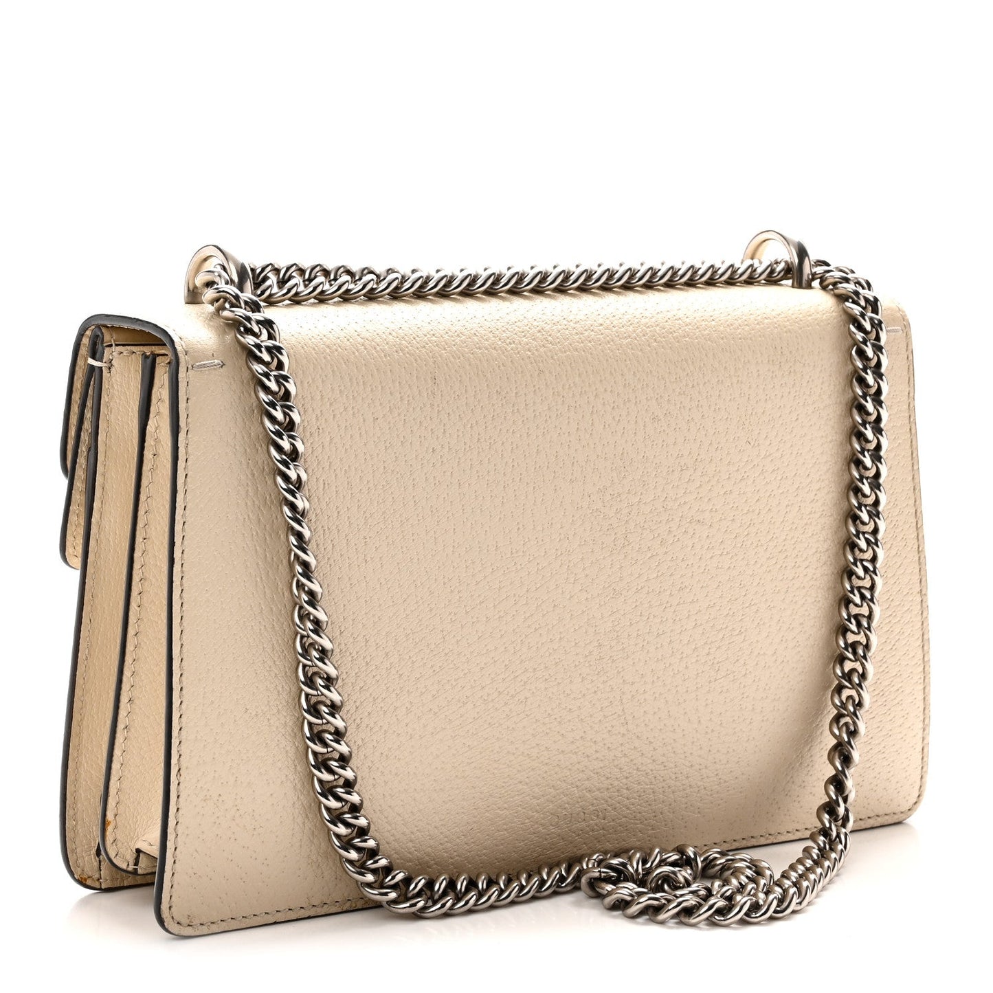 Textured Calfskin Crystal Small Dionysus Shoulder Bag Mystic White