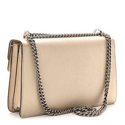 Textured Calfskin Crystal Small Dionysus Shoulder Bag Mystic White