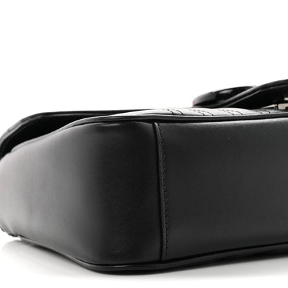 Calfskin Matelasse Monochrome Small GG Marmont Shoulder Bag Black