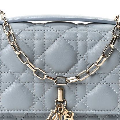 Lambskin Cannage Mini My Dior Top Handle Clutch Cloud Blue