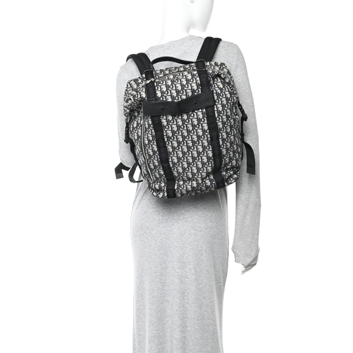 Oblique Calfskin Safari Backpack Navy Blue